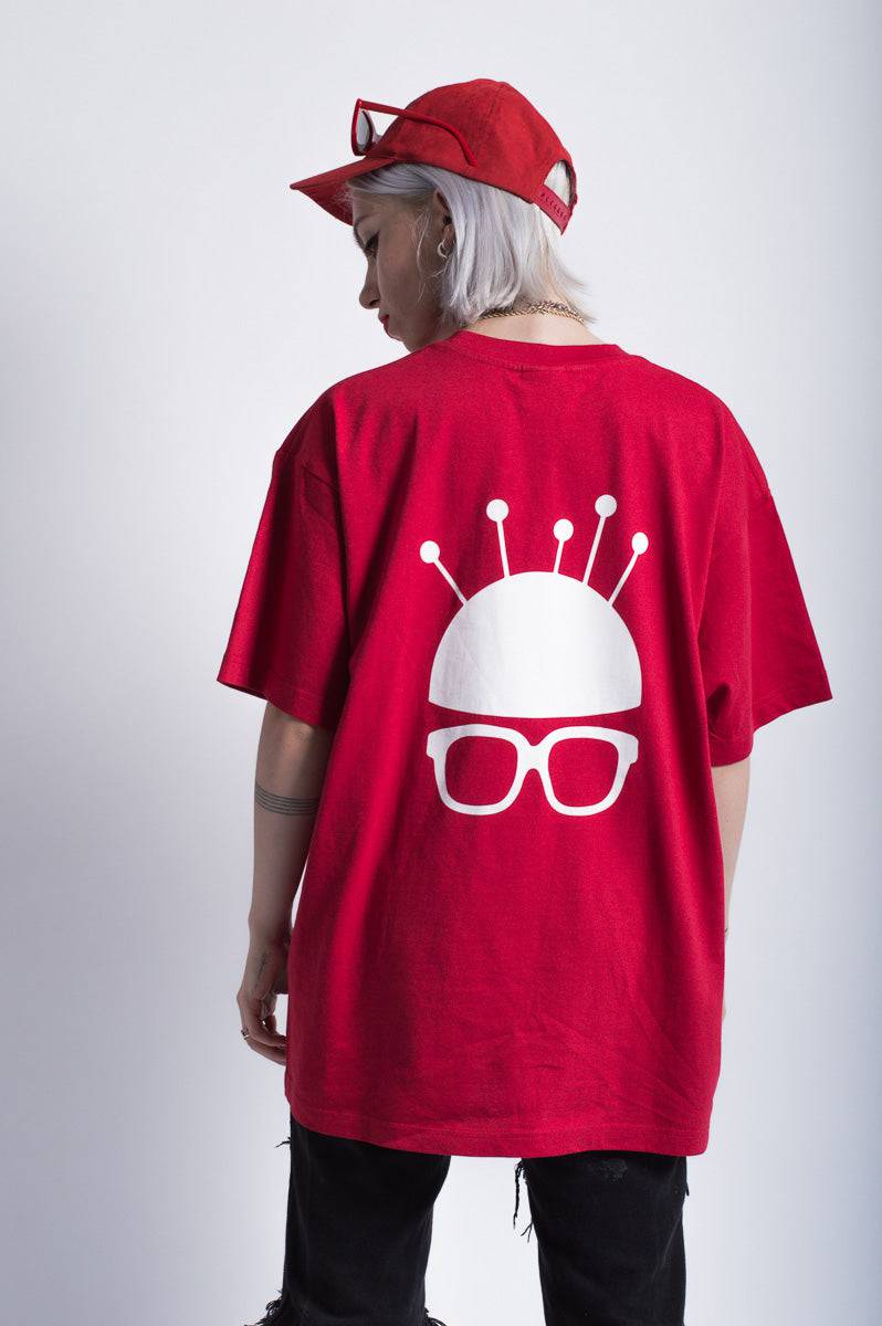 Unisex Nerd Head Red T-Shirt - FitMe Clothing