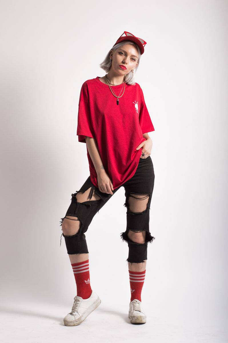 Unisex Nerd Head Red T-Shirt - FitMe Clothing