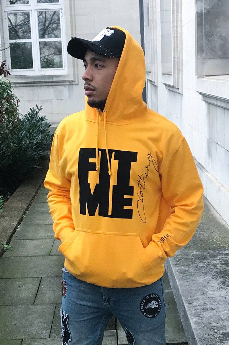 Unisex Yellow Flock Print Hoodie - FitMe Clothing