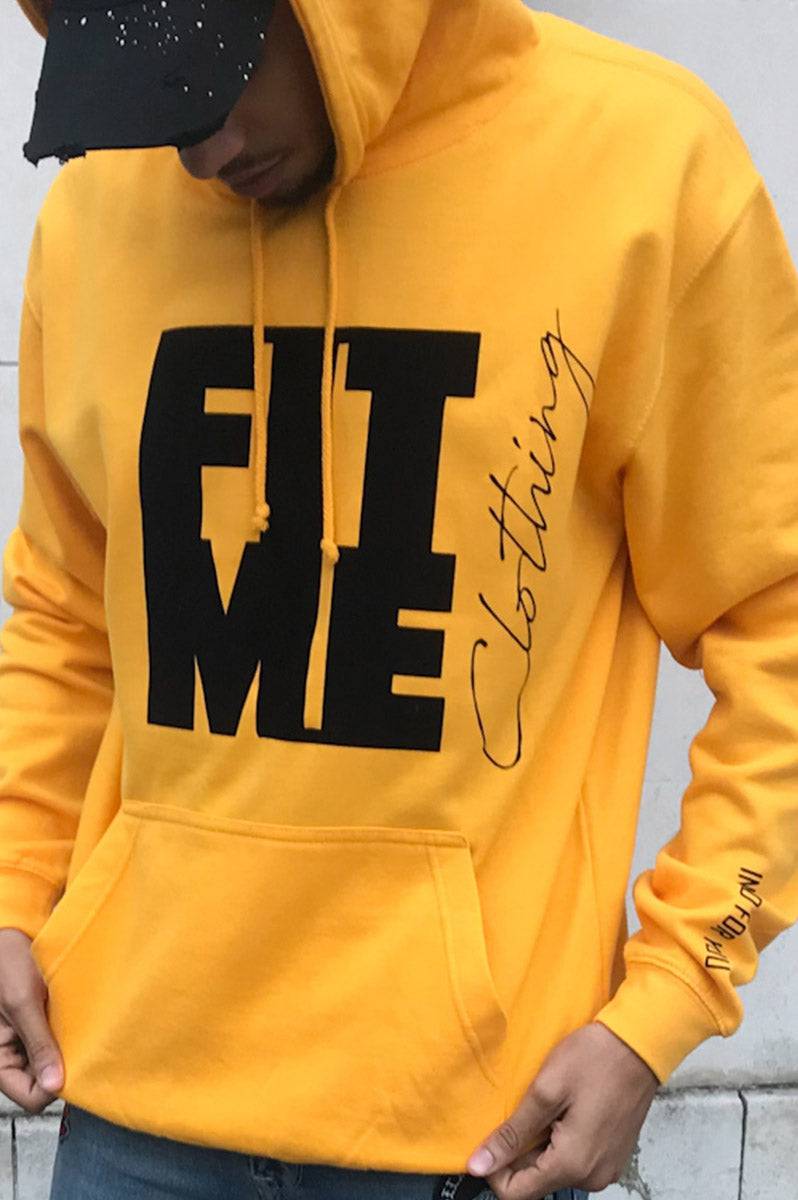 Unisex Yellow Flock Print Hoodie - FitMe Clothing