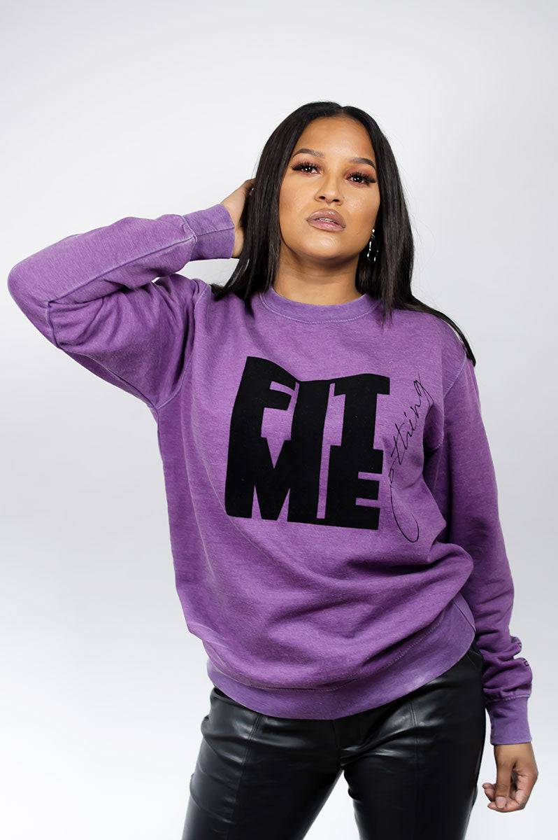 Unisex Acid Wash Purple Sweater - FitMe Clothing