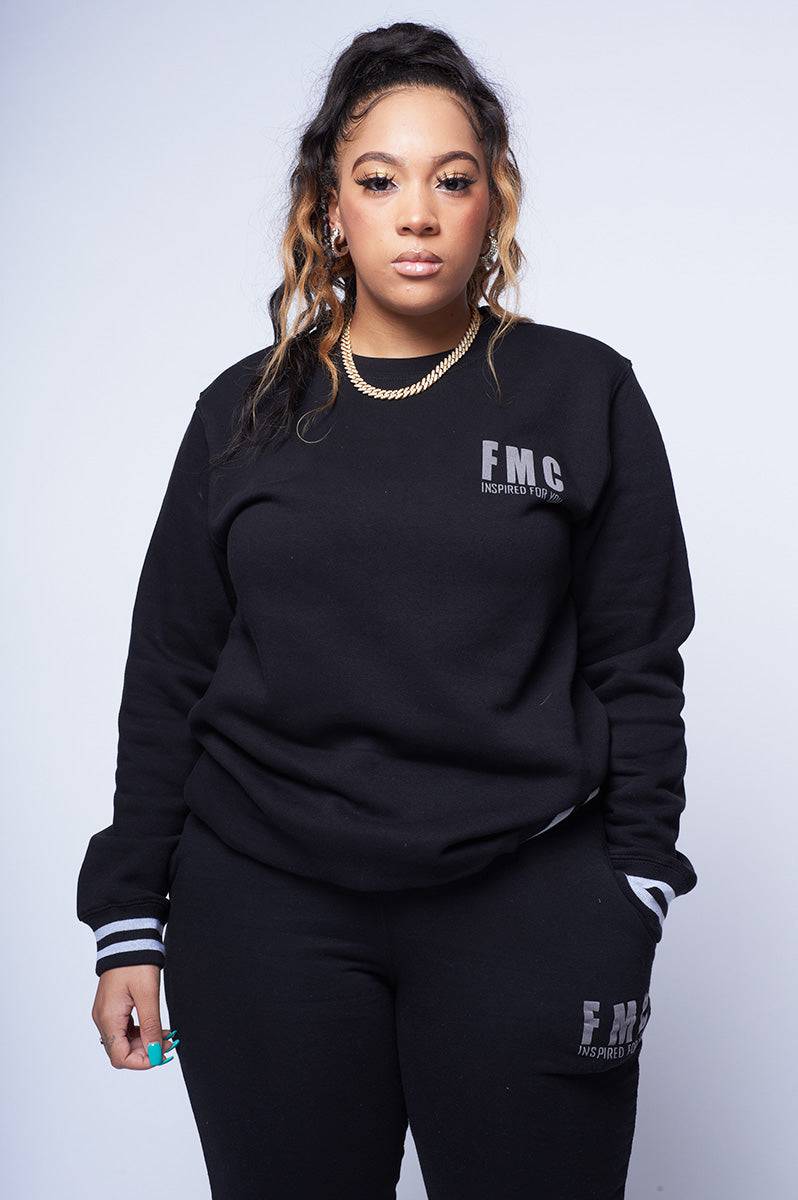 FMC Black Stripe Cuff Sweater Tracksuit - FitMe Clothing