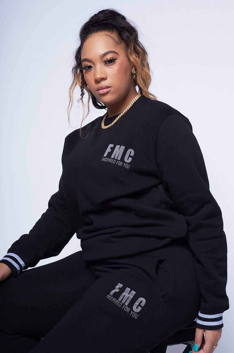 FMC Black Stripe Cuff Sweater Tracksuit - FitMe Clothing