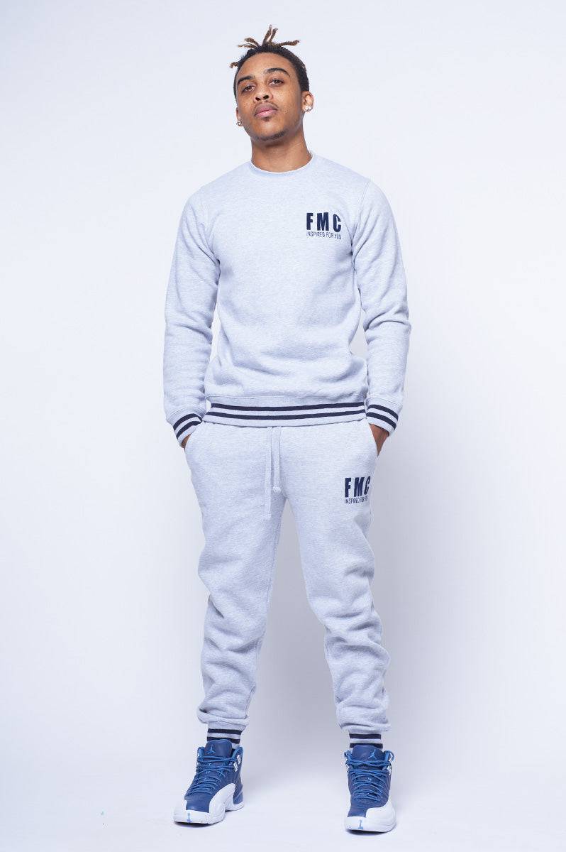 FMC Grey Stripe Cuff Tracksuit - FitMe Clothing