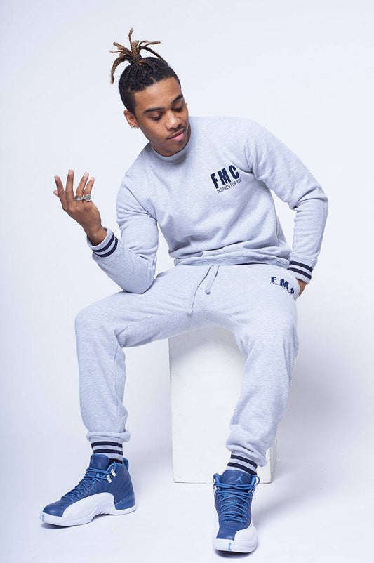 FMC Grey Stripe Cuff Tracksuit - FitMe Clothing