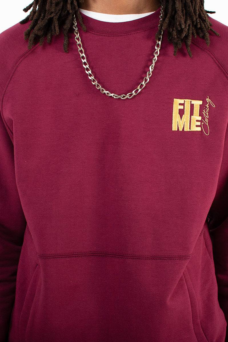 Unisex Burgundy Logo Sweater Tracksuit - FitMe Clothing