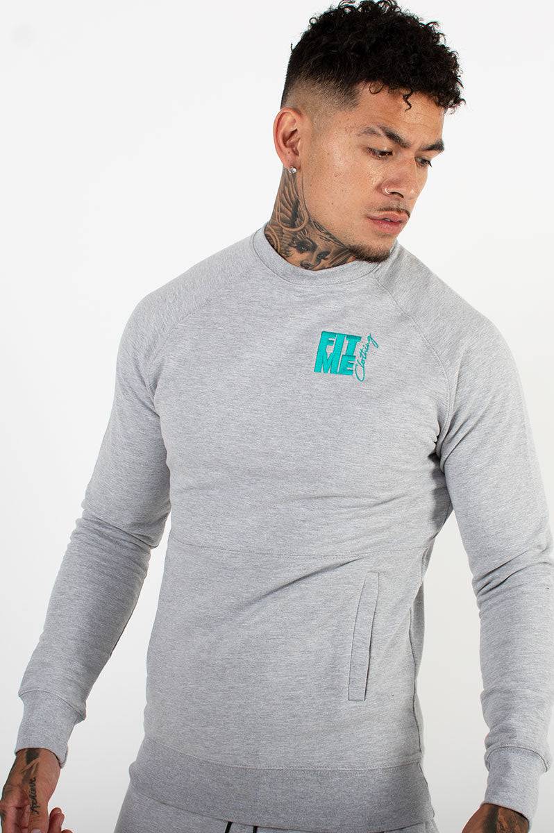 Unisex Grey Logo Sweater Tracksuit - FitMe Clothing