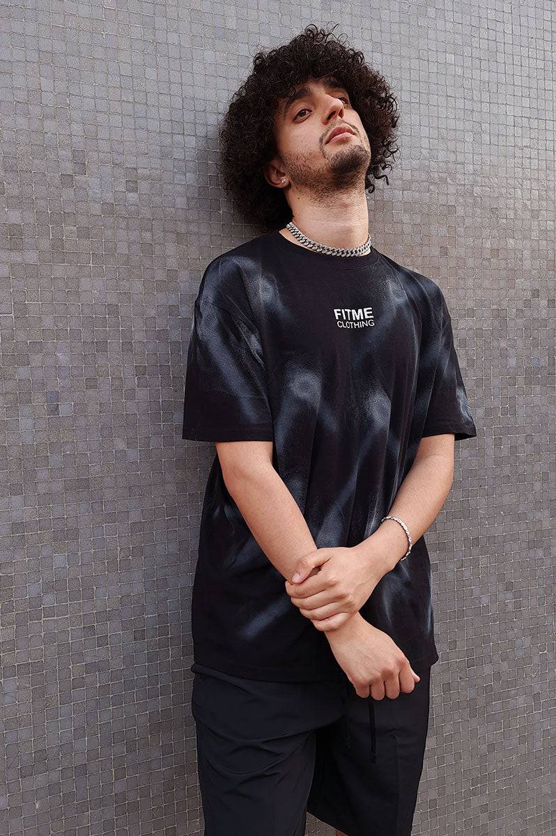 Cosmic Spray Organic Cotton Black T-Shirt - FitMe Clothing