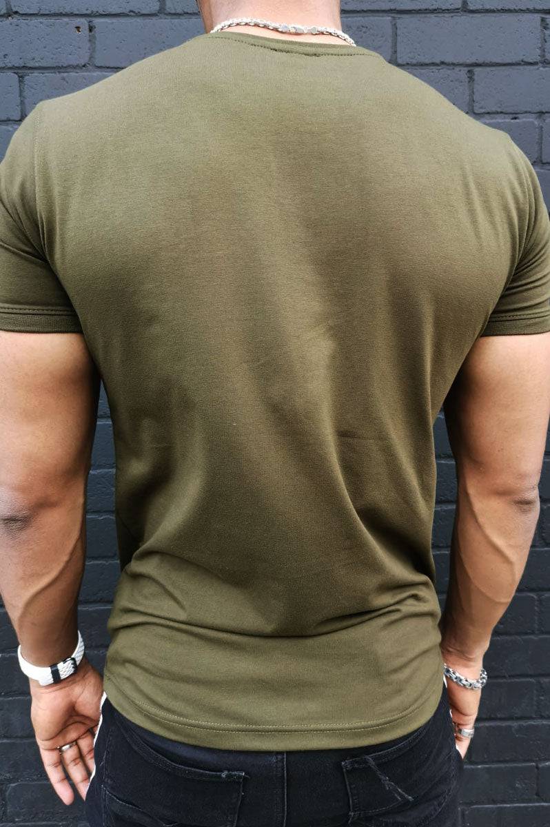 Khaki Embroidered T-Shirt - FitMe Clothing