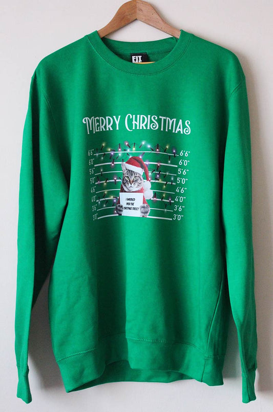 Mug Shot Cat Christmas Sweaters - FitMe Clothing