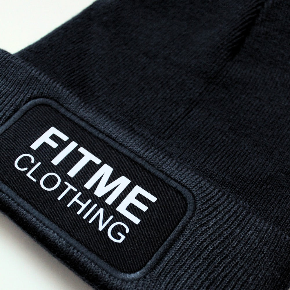 Black Logo Patch Beanie