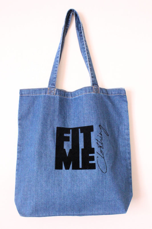 Denim Signature Logo Tote Bag