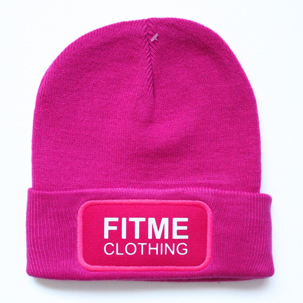 Hot Pink Logo Patch Beanie