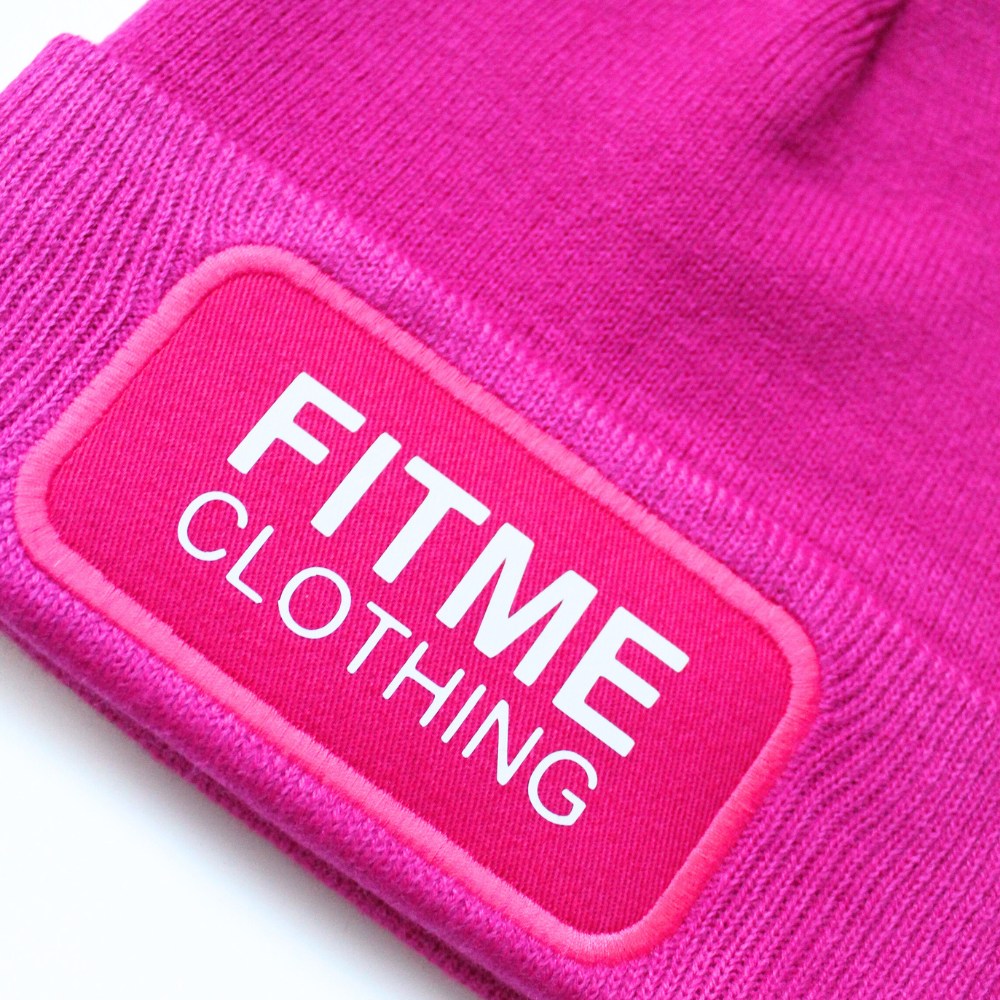 Hot Pink Logo Patch Beanie