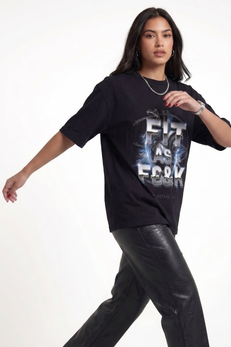 Fit As F£&K Oversized Black T-Shirt