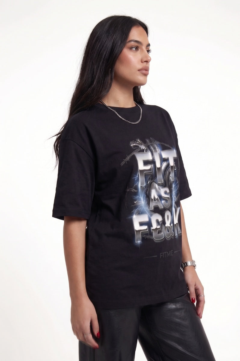 Fit As F£&K Oversized Black T-Shirt