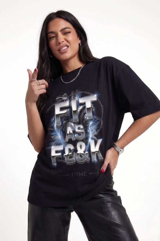 Fit As F£&K Oversized Black T-Shirt