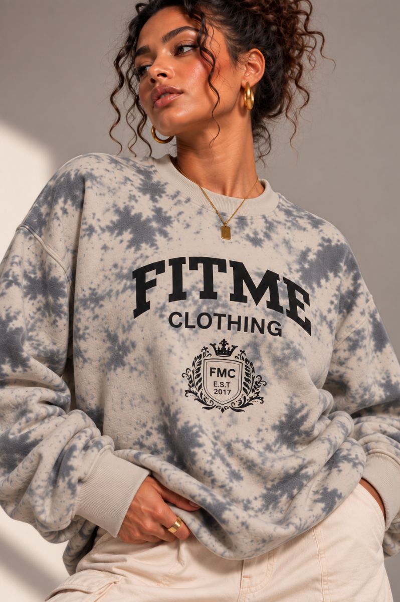 FitMe Clothing Tie Dye Heavyweight Stone Sweater