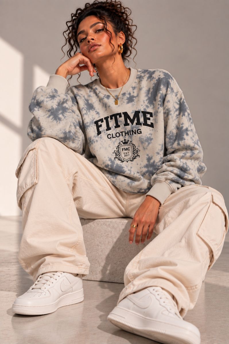 FitMe Clothing Tie Dye Heavyweight Stone Sweater