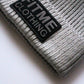 Light Grey Black Patch Logo Beanie