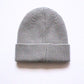 Light Grey Black Patch Logo Beanie