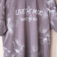 'Live The Music' Lilac Relaxed T-Shirt