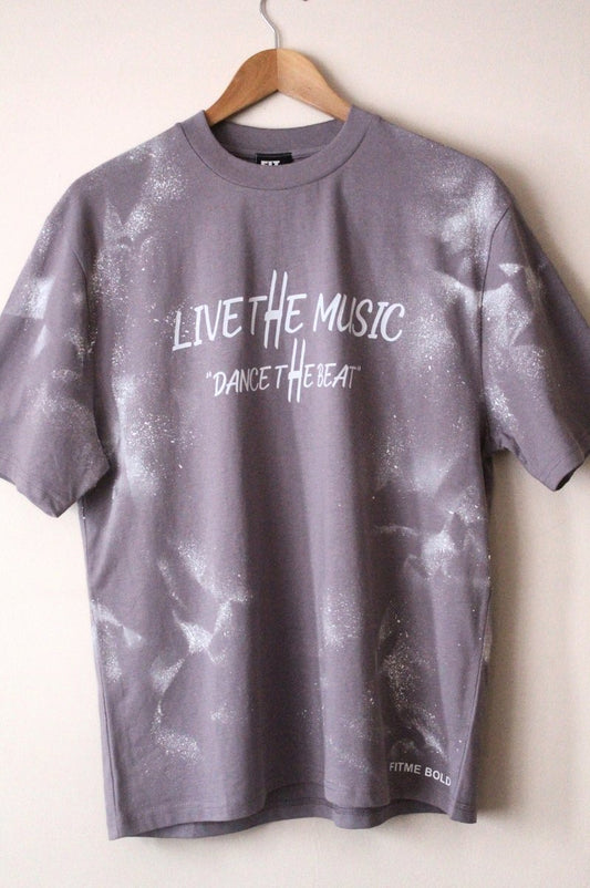 'Live The Music' Lilac Relaxed T-Shirt