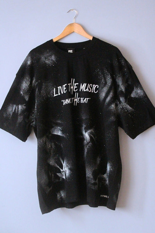 'Live The Music' Black Relaxed T-Shirt