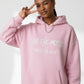 'Live The Music' Pale Pink Oversize Hoodie