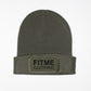 Olive Green Logo Patch Beanie