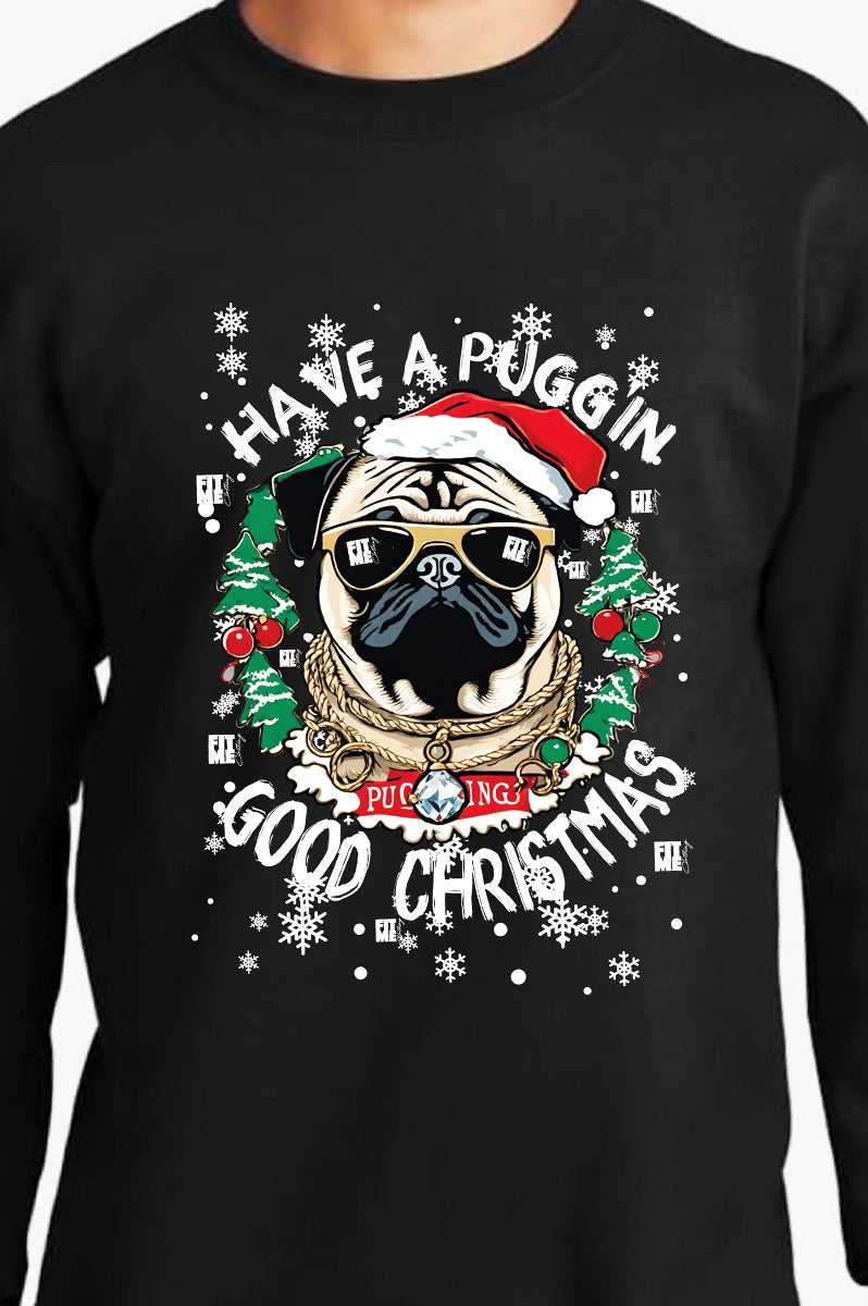 'Pugg'in Good Christmas Sweater - FitMe Clothing