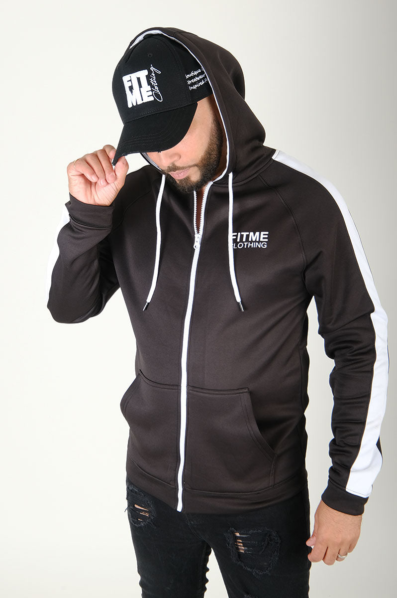 Stripe Black Hoodie - FitMe Clothing