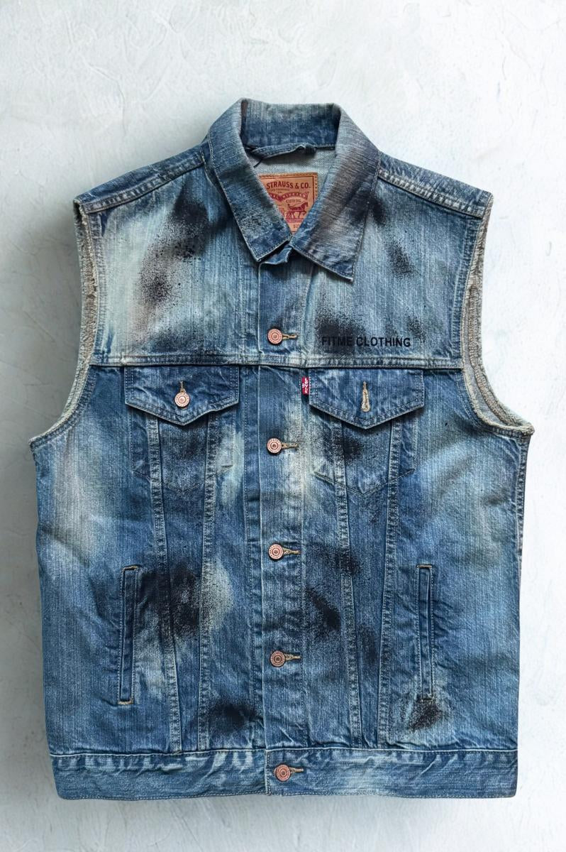 Upcycled Levi's x FitMe Sleeveless Denim Jacket - Love Yourself Loudly