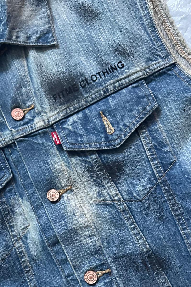 Upcycled Levi's x FitMe Sleeveless Denim Jacket - Love Yourself Loudly