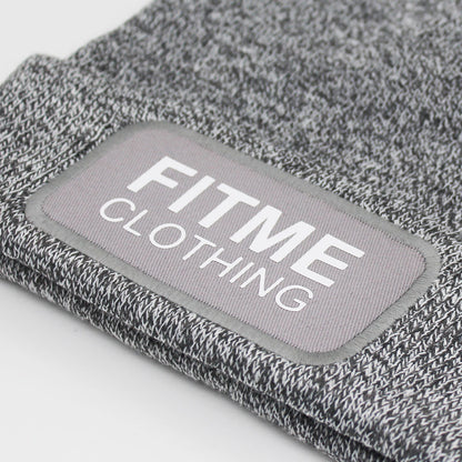 Heather Grey Logo Patch Beanie - FitMe Clothing