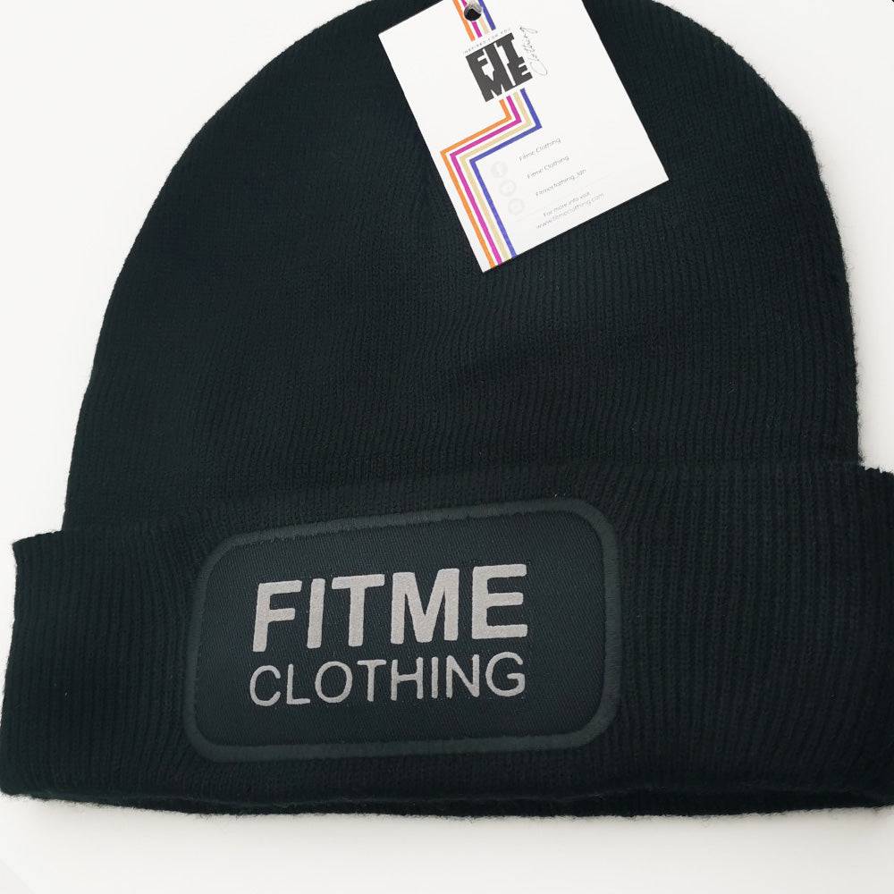 Black Logo Patch Beanie - FitMe Clothing