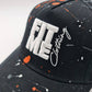 Orange Paint Splash Black Distressed Cap - FitMe Clothing