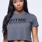 Dark Grey Signature Cropped Flowy T-Shirt - FitMe Clothing