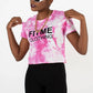 Ladies Pink Tie Dye Crop Top - FitMe Clothing