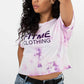 Ladies Purple Tie Dye Crop Top - FitMe Clothing