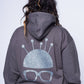 Charcoal Grey Nerd Head Glitter Hoodie - FitMe Clothing