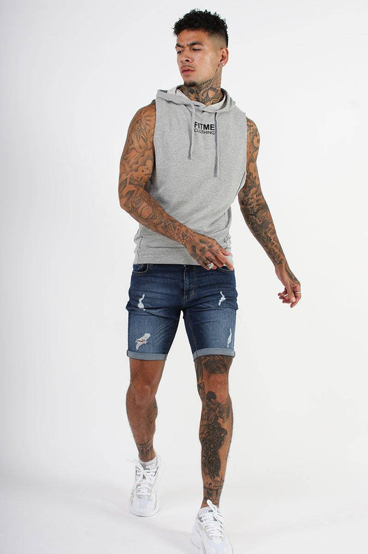 Grey Sleeveless Muscle Hoodie - FitMe Clothing
