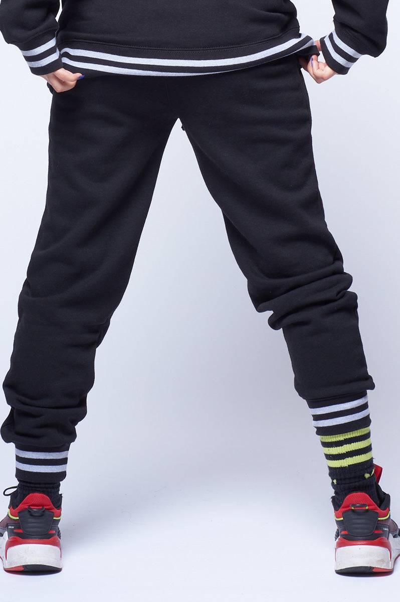 FMC Black Stripe Cuff Joggers - FitMe Clothing