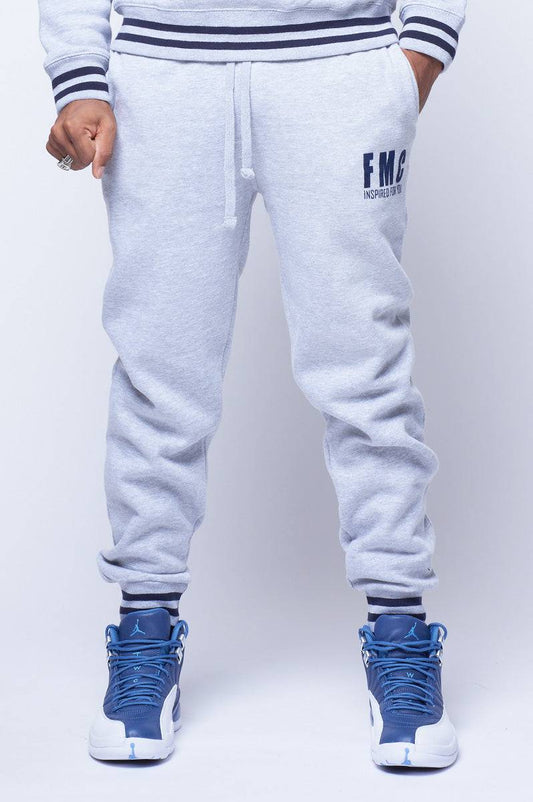 FMC Grey Stripe Cuff Joggers - FitMe Clothing