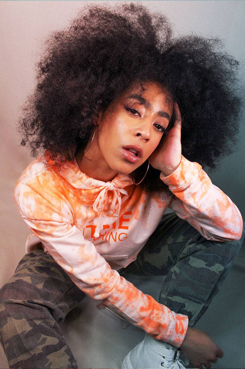 Orange Tie Dye Cropped Custom Hoodie - FitMe Clothing