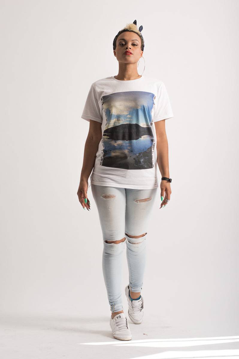 Reflection White Long T-Shirt - FitMe Clothing