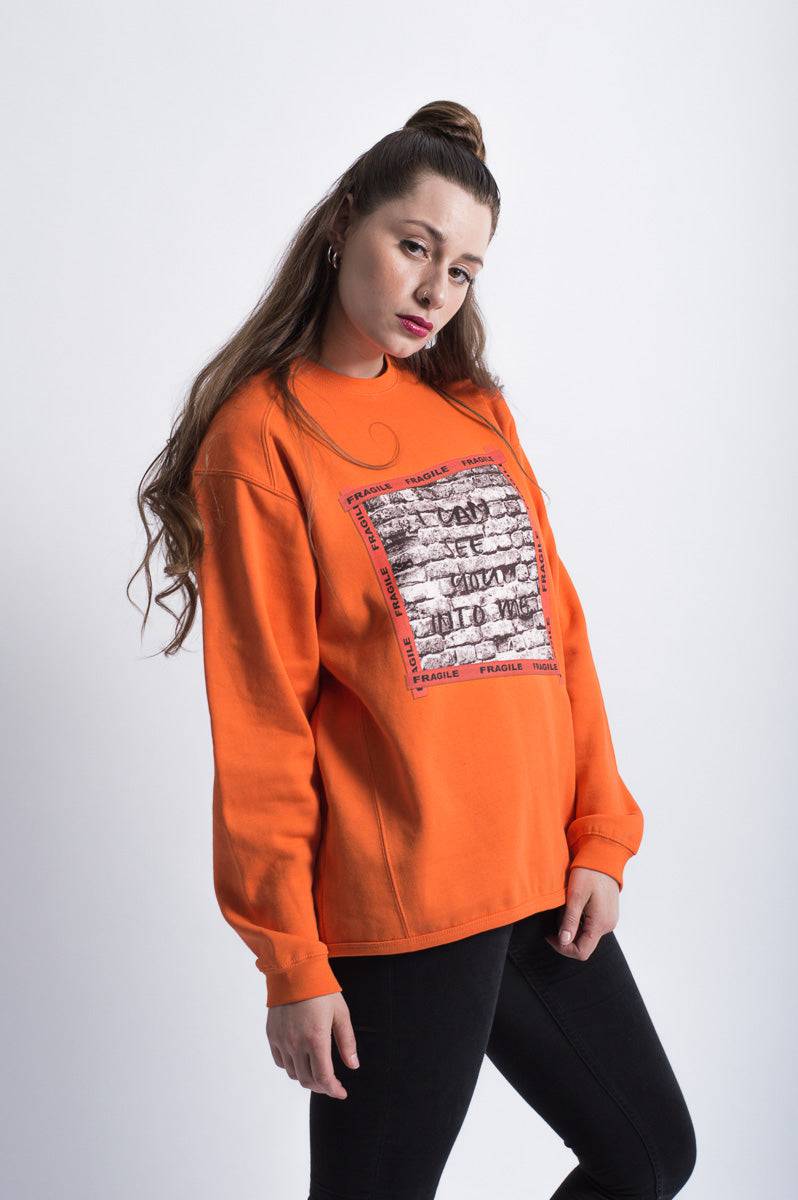 Unisex 'I Can See' Orange Sweater - FitMe Clothing