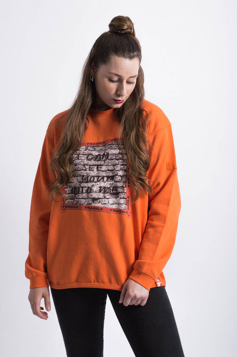 Unisex 'I Can See' Orange Sweater - FitMe Clothing