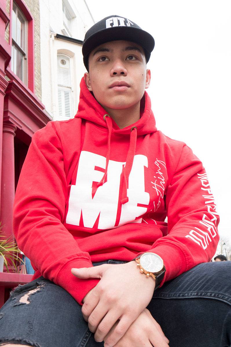 Unisex Logo Red Hoodie - FitMe Clothing