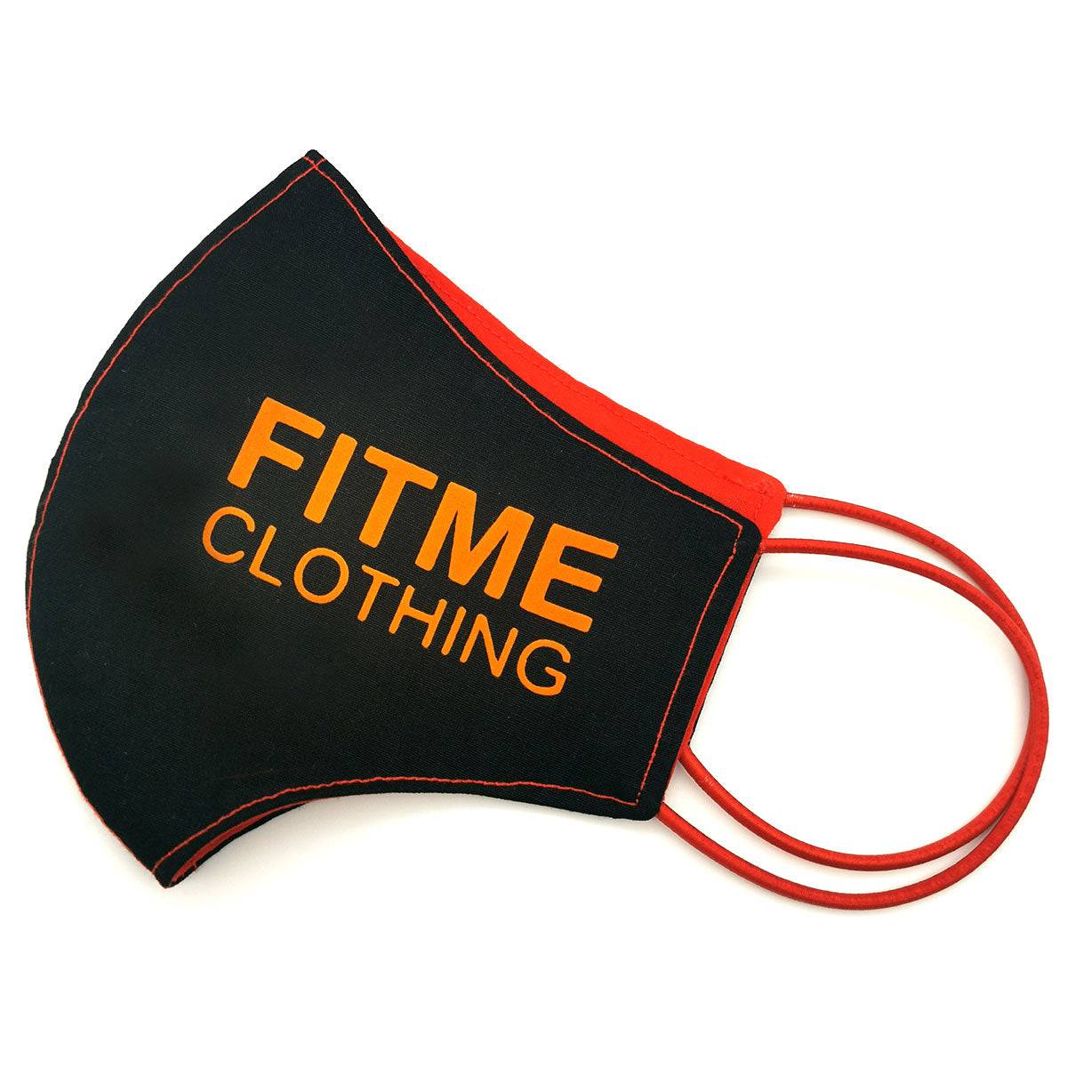 Black And Orange Cotton Logo Face Covering - FitMe Clothing